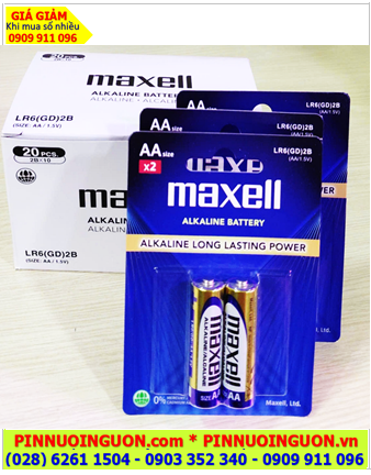 COMBO 01hộp 10vỉ=20viên Pin AA 1.5v Alkaline Maxell LR6(GD)2B, Giá 155.000/ Hộp